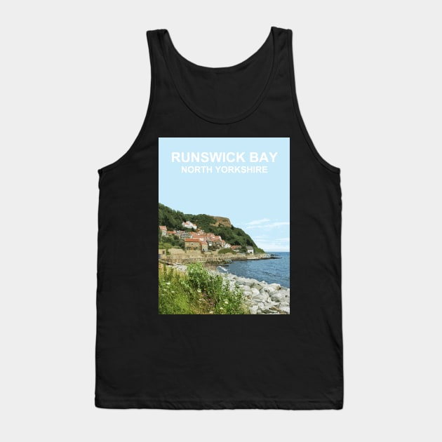 Runswick Bay, North Yorkshire. Travel poster Tank Top by BarbaraGlebska